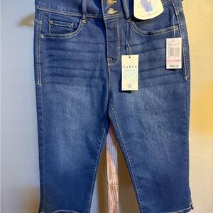 Curve Appeal Women’s Dark Blue Stretch Capris